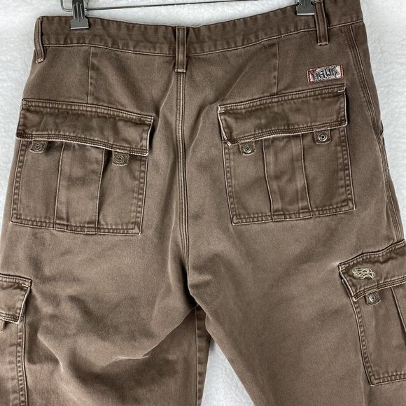Vintage Tony Hawk Cargo Skater Pants Y2K Size 34x32 Brown Skateboarding Grunge - Picture 9 of 16